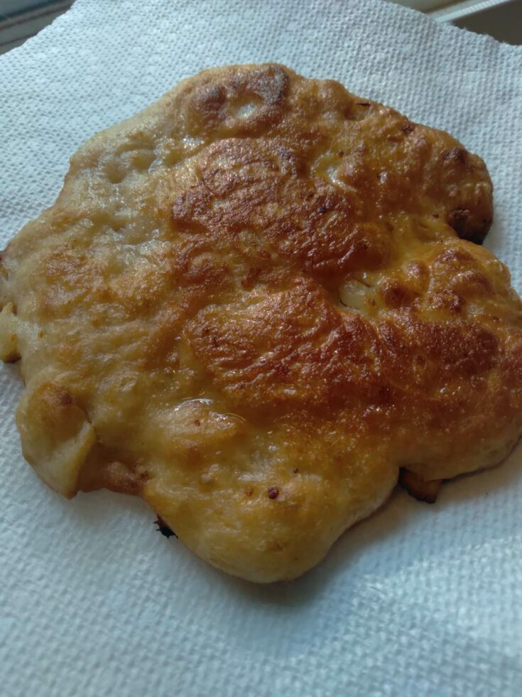 image of Potato langos, which is hungarian fried bread.