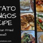 image of potato langos recipe with images of langos with different toppings.